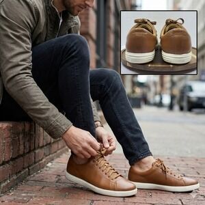 Cole Haan Men's Grand Crosscourt II British Tan Leather Sneakers C26521 Size 11M